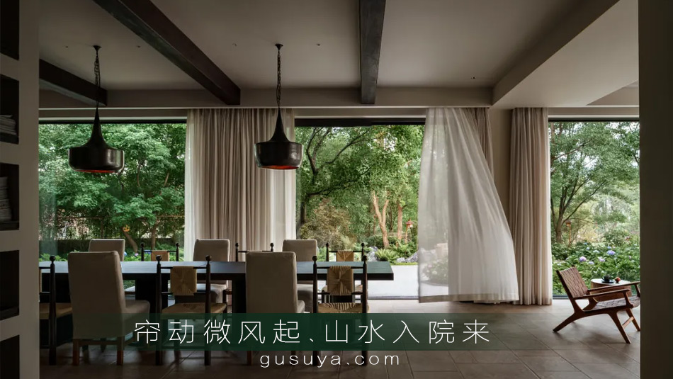 帘动微风起山水入院来